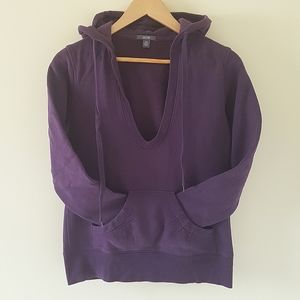 Jacob eggplant purple hoodie with deep V neck size S